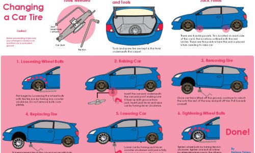 Changing a Car Tire Infographic