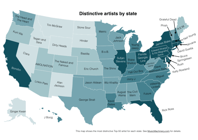 Distinctive Artists By State Infographic