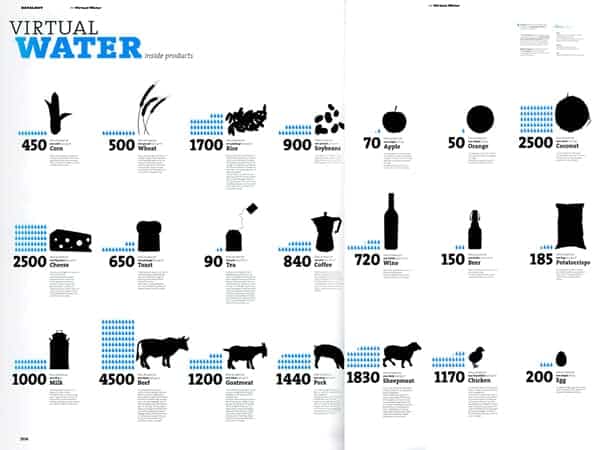 Virtual Water Inside Products Infographic