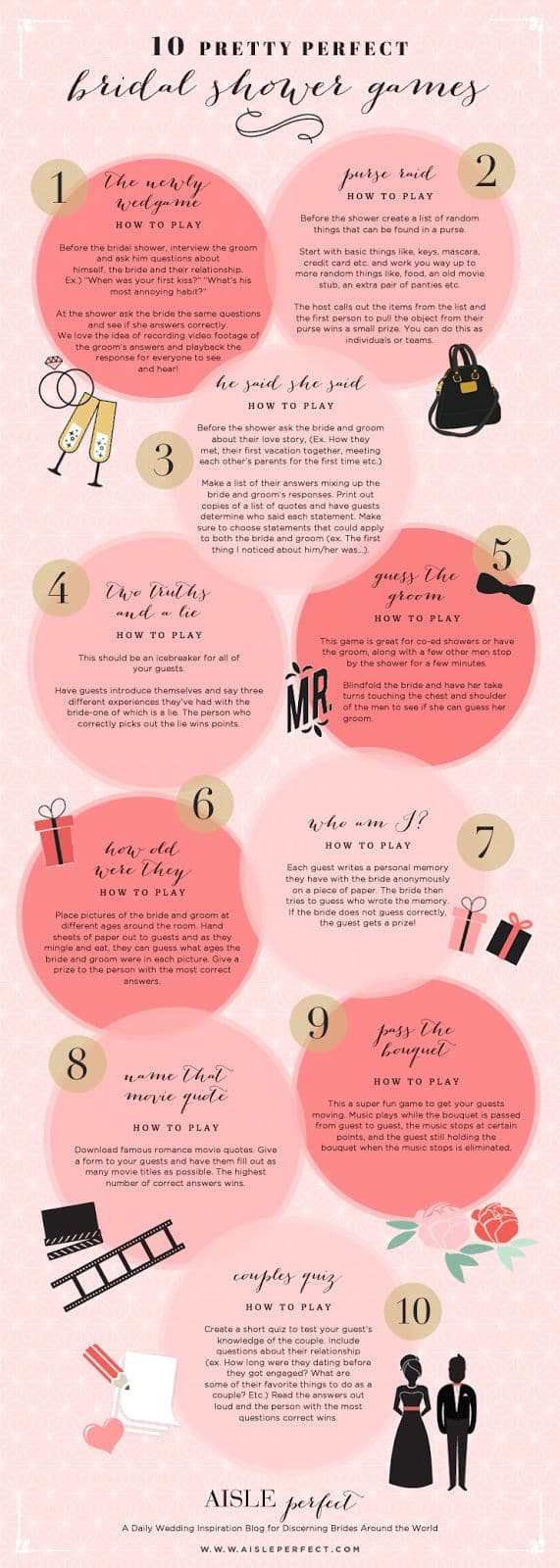 10 Pretty Perfect Bridal Shower Games Infographic
