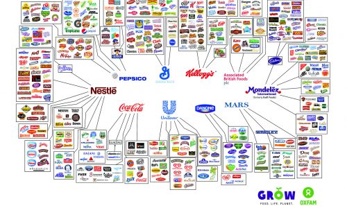 10 companies control brands in food industry infographic