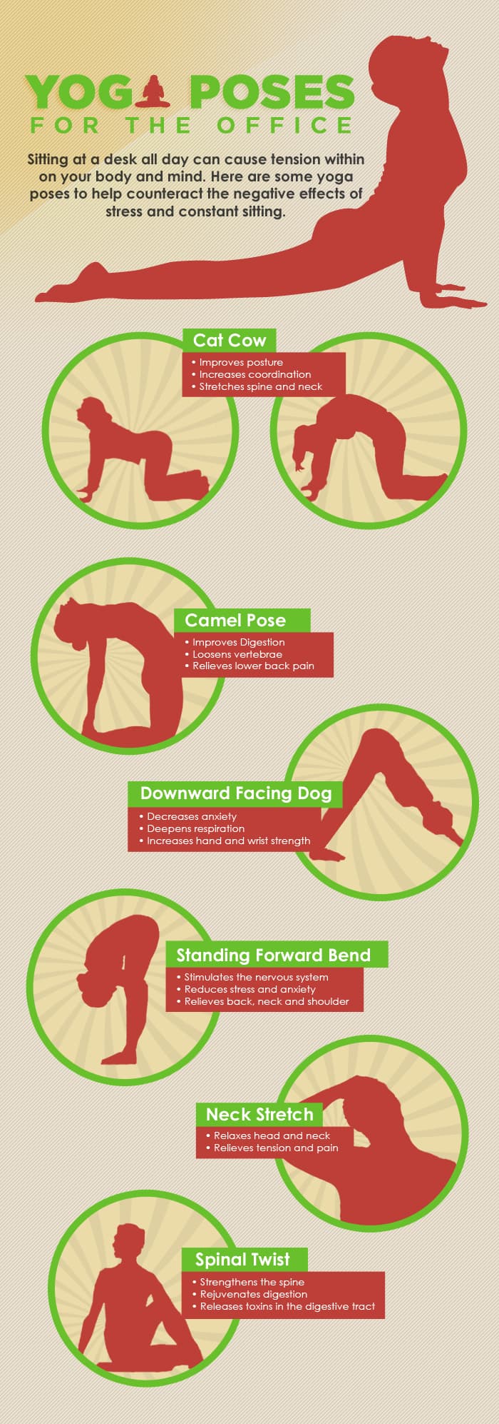 9 Yoga Poses You Can Do At Your Desk Without Looking Really Weird  (Infographic) | Entrepreneur