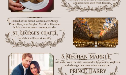 infographic describes fun facts about Prince Harry and his soon-to-be bride Meghan Markle