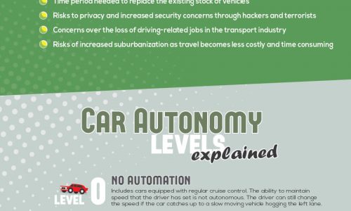 infographic describes the future of self-driving cars, including elon musk's thoughts on where the industry is heading