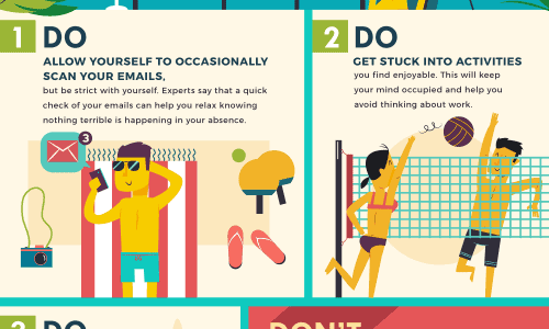 Workaholics Vacation guide infographic