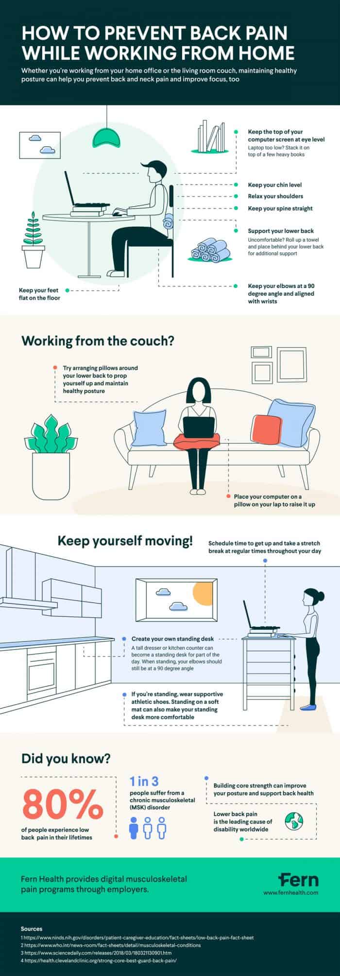 tips to prevent back pain while working from home