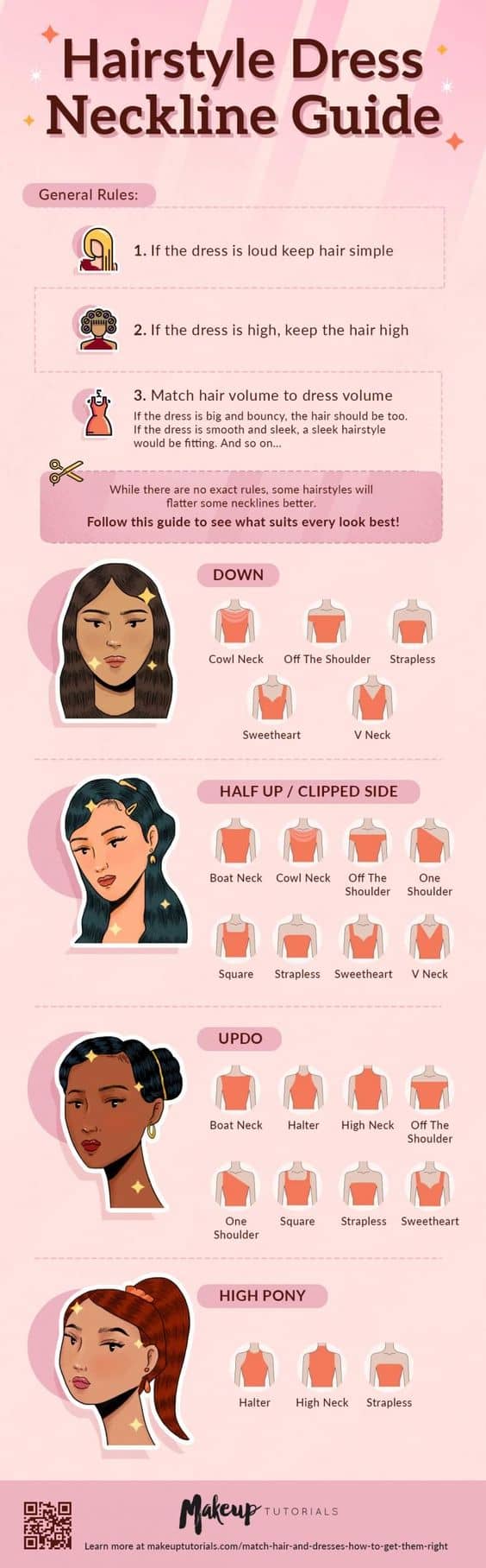 A Chic Guide To Matching Your Hair To Your Dress | Daily Infographic