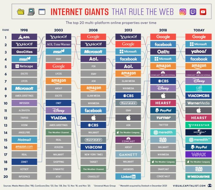 Largest internet companies