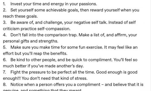 Tips for Developing a Healthy Self Esteem