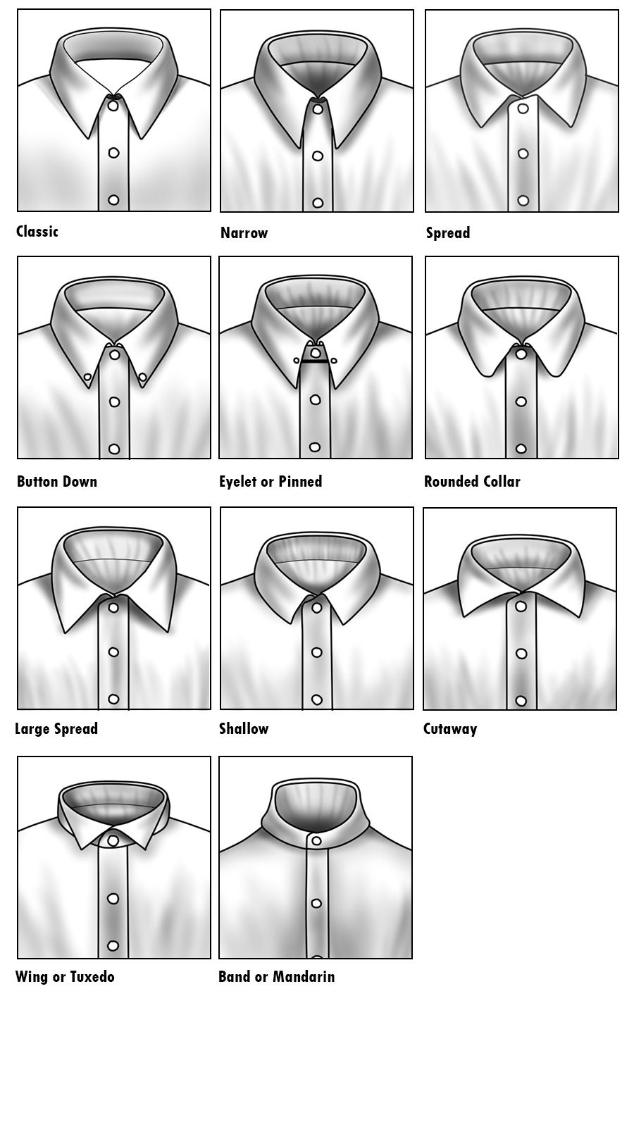 dress shirt collar styles